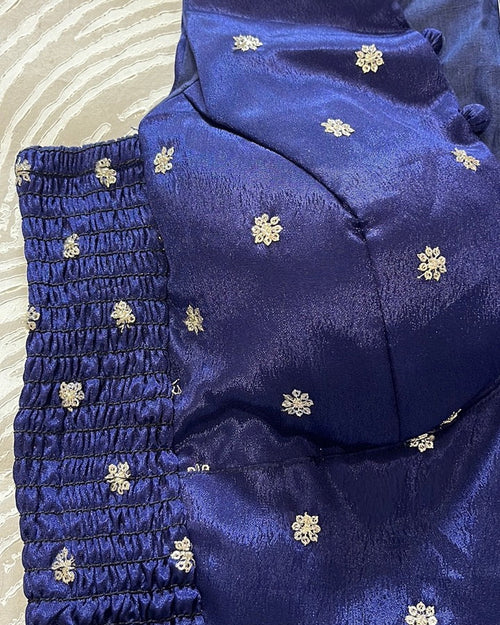 Navy Blue Crepe Stretchable Blouse