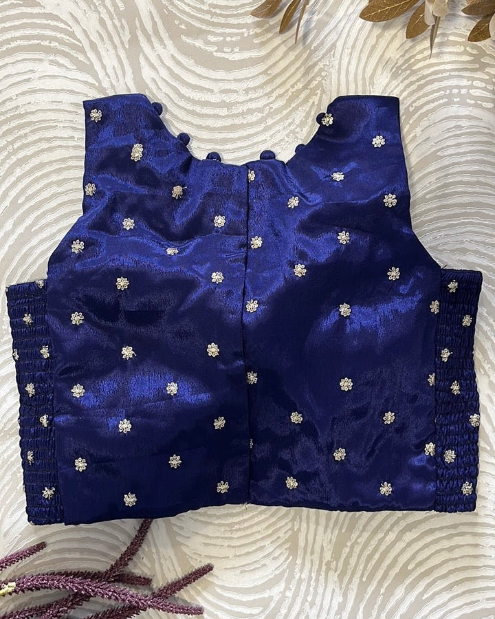 Navy Blue Crepe Stretchable Blouse