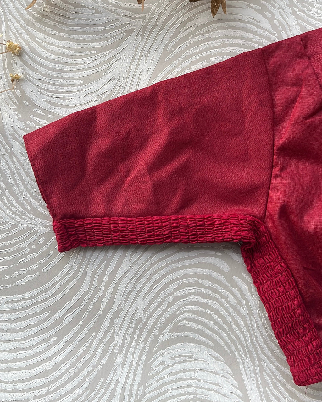 Maroon Plain Cotton Stretchable Blouse