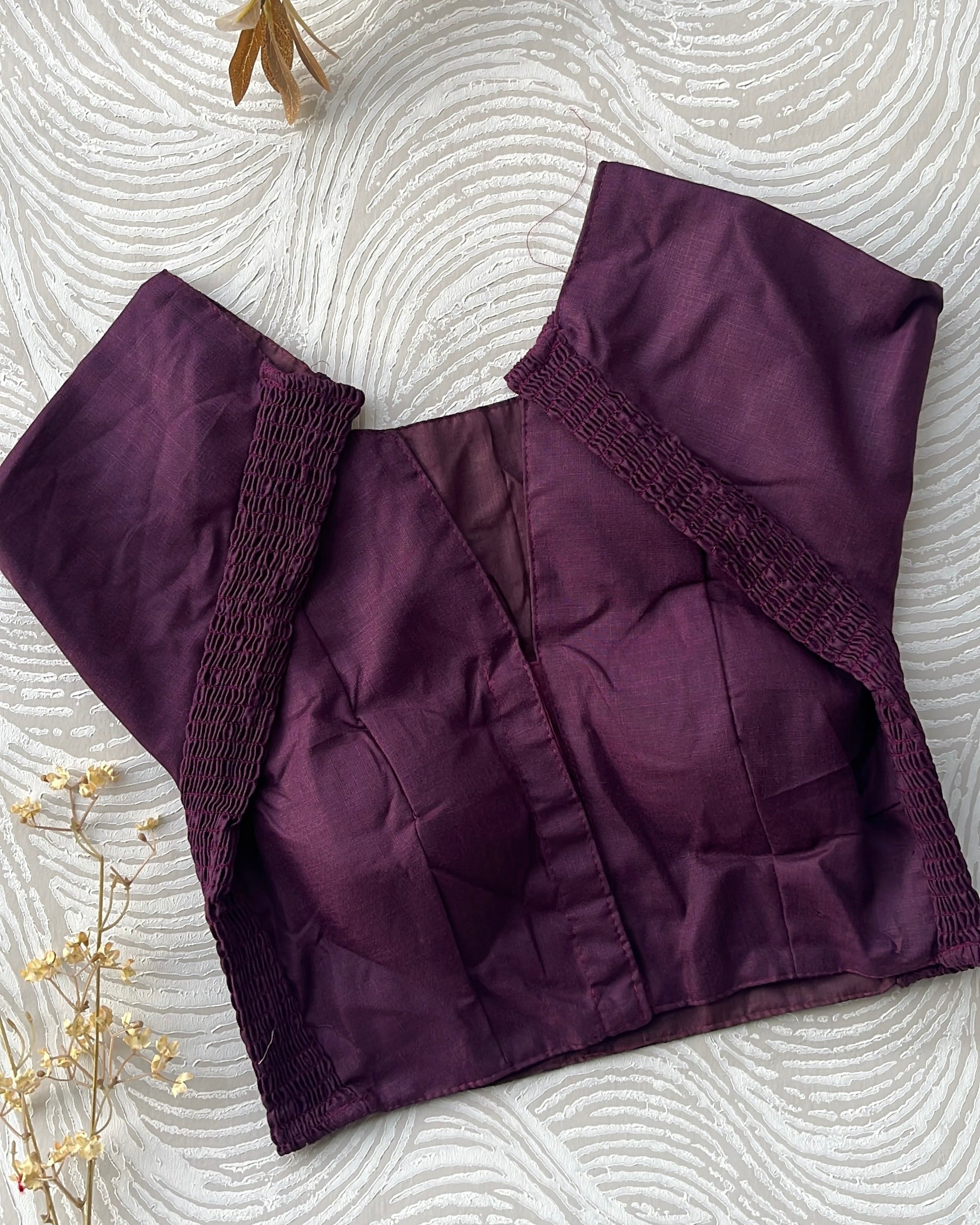 Purple Plain Cotton Stretchable Blouse