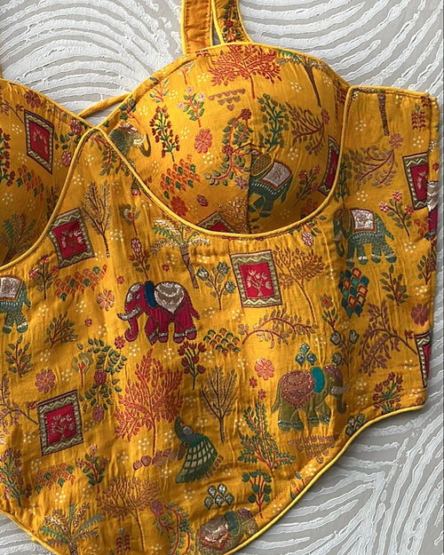Banarasi Corset Yellow