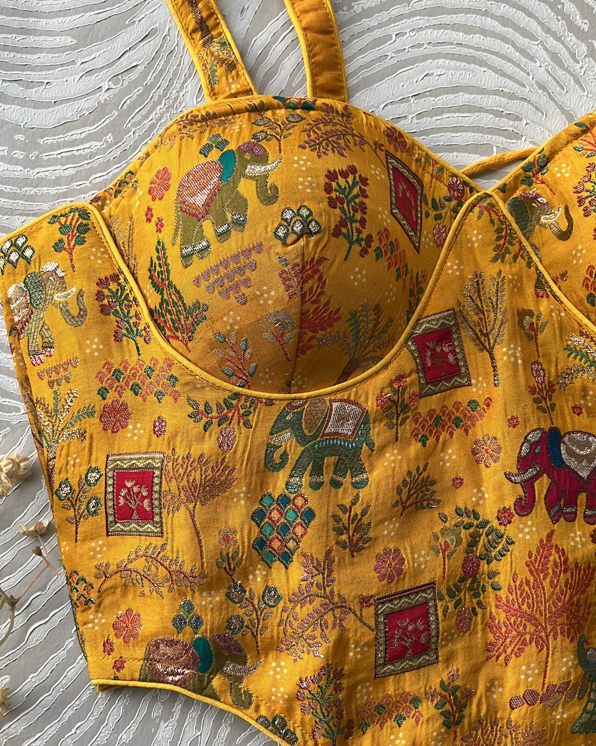 Banarasi Corset Yellow
