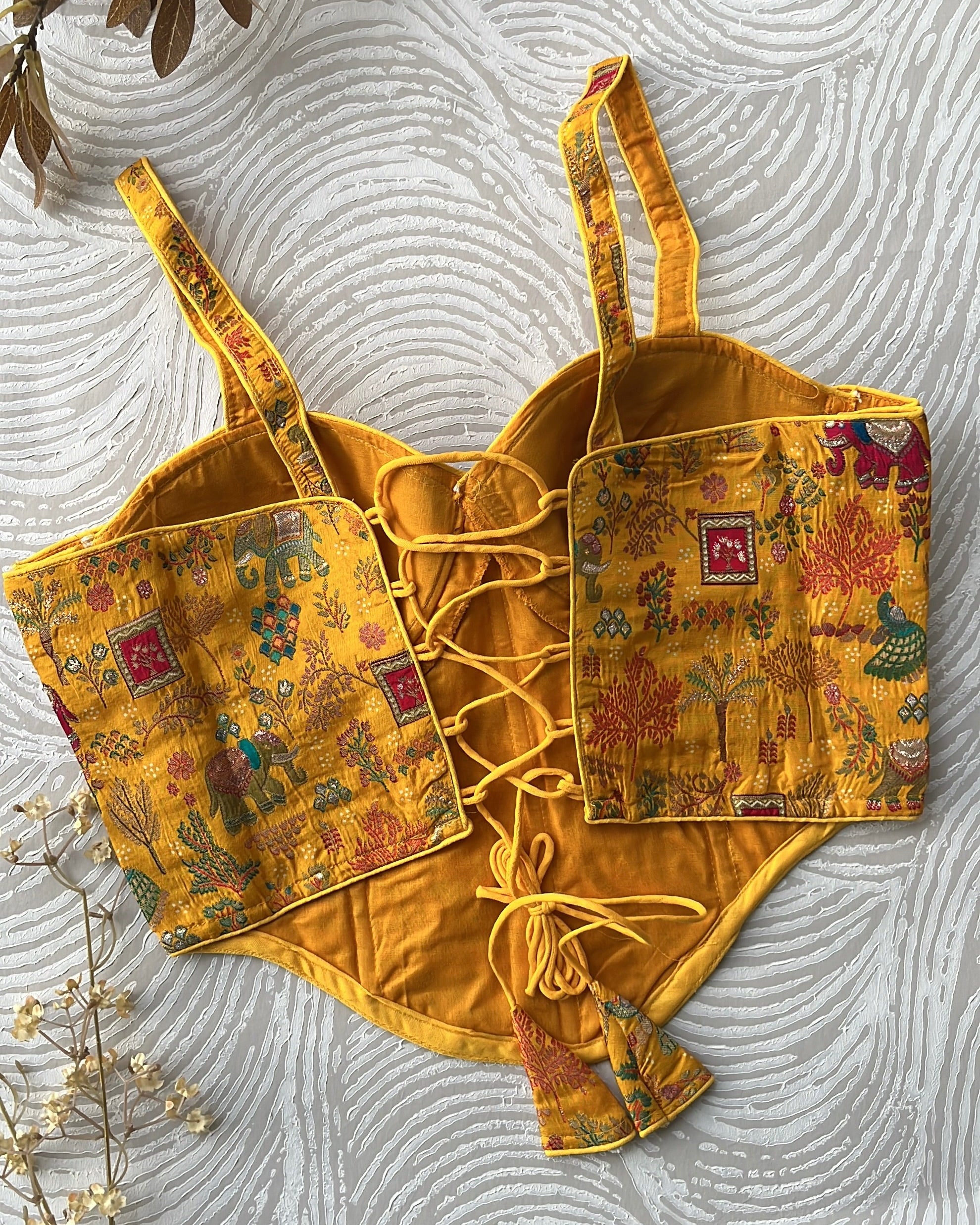 Banarasi Corset Yellow