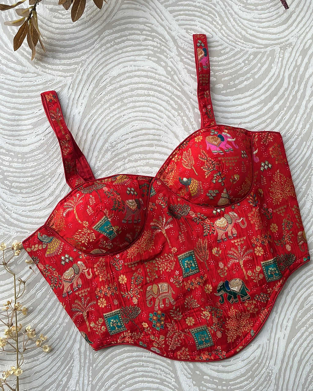 Banarasi Corset Red