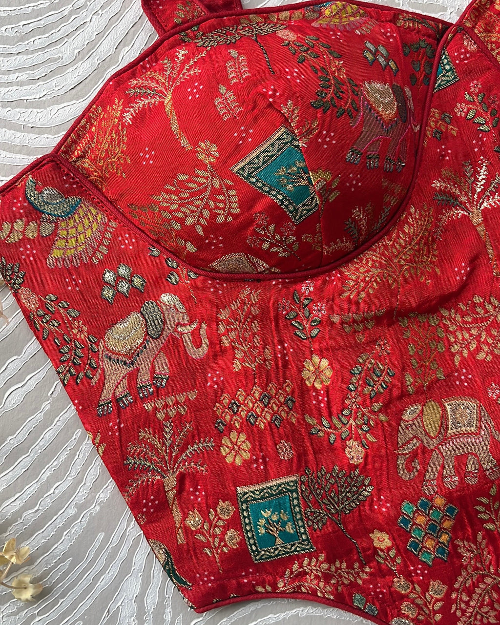 Banarasi Corset Red