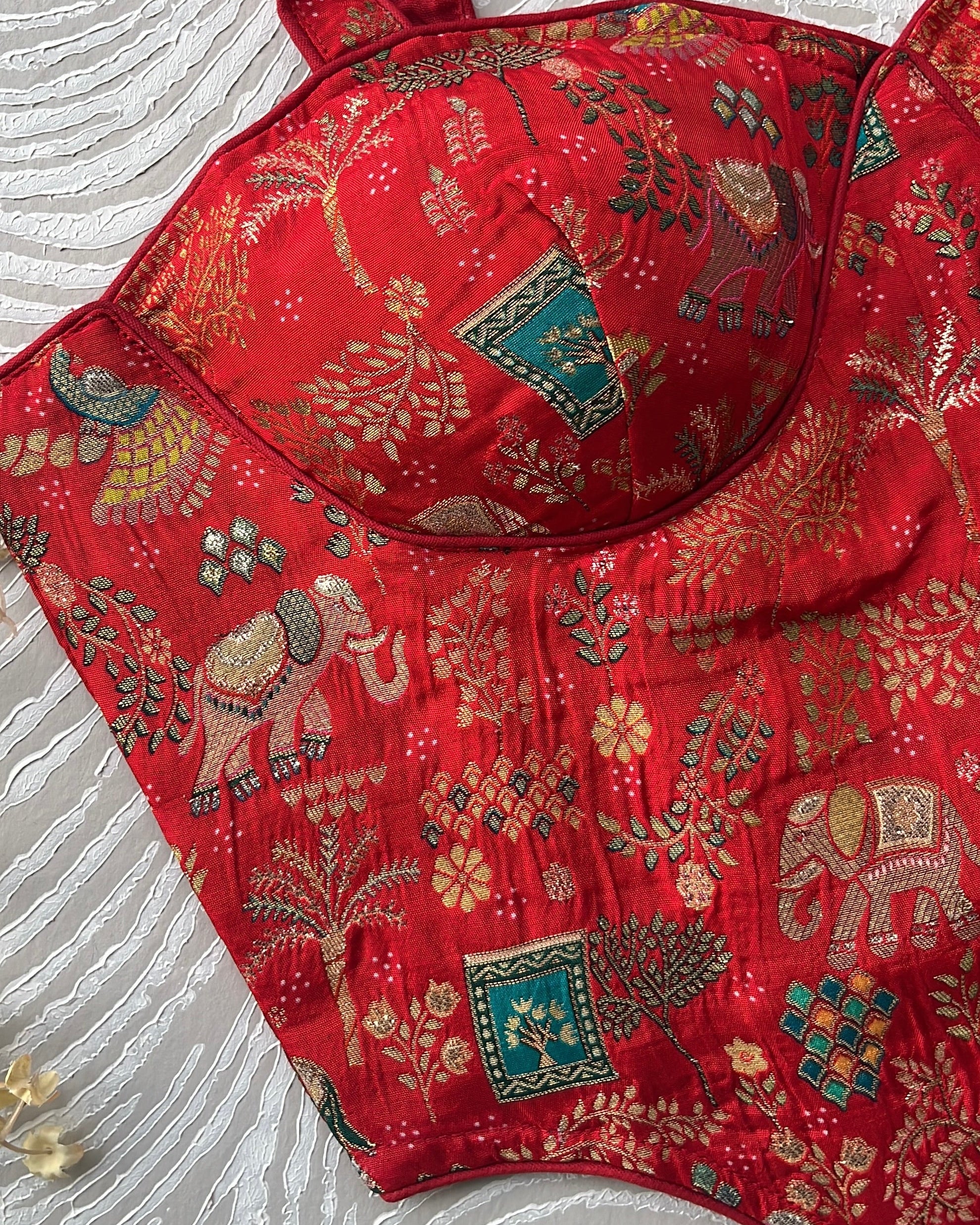 Banarasi Corset Red
