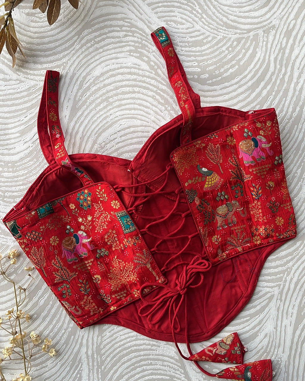 Banarasi Corset Red