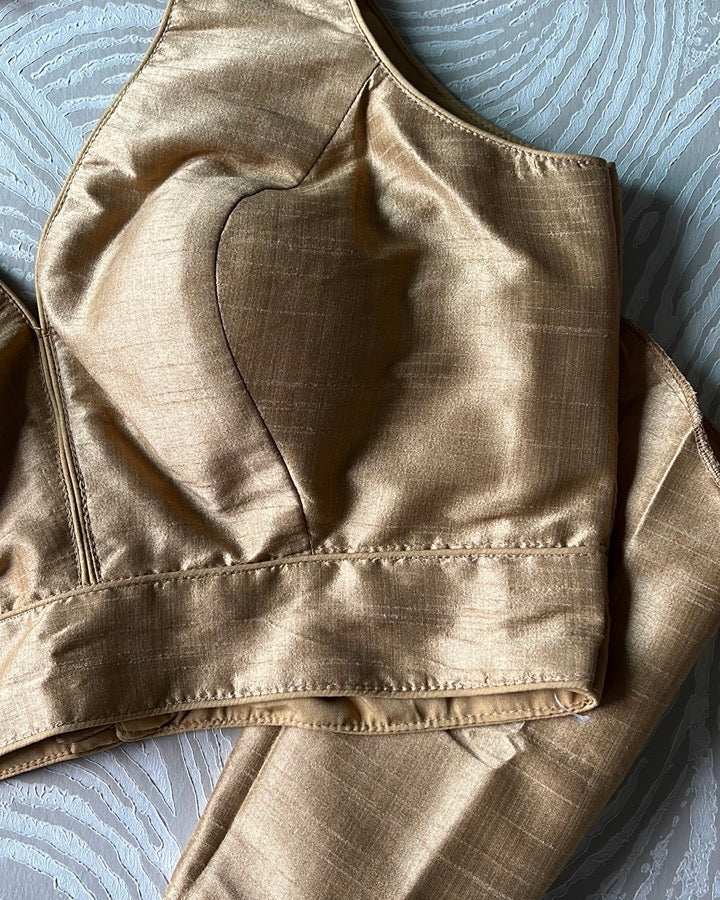 Gold Raw Silk Blouse