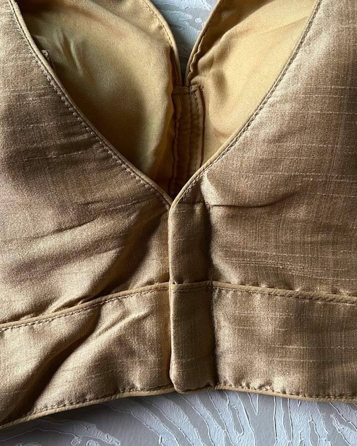Gold Raw Silk Blouse