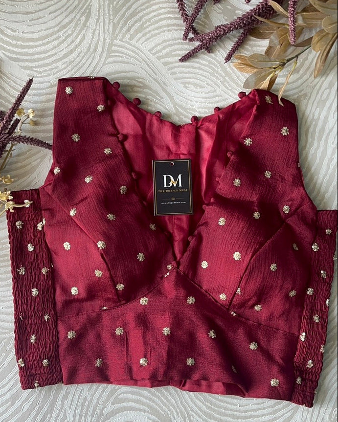 Maroon Crepe Stretchable Blouse