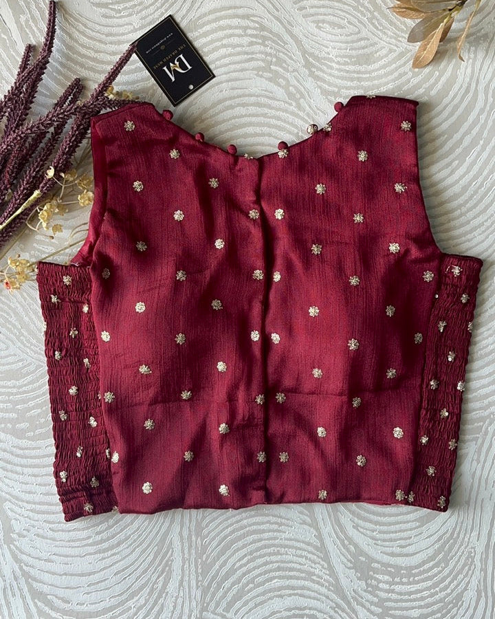 Maroon Crepe Stretchable Blouse