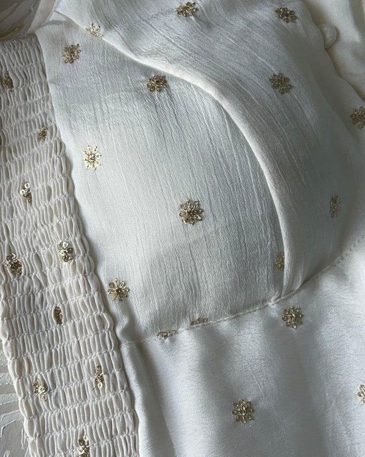 Off White Crepe Stretchable Blouse