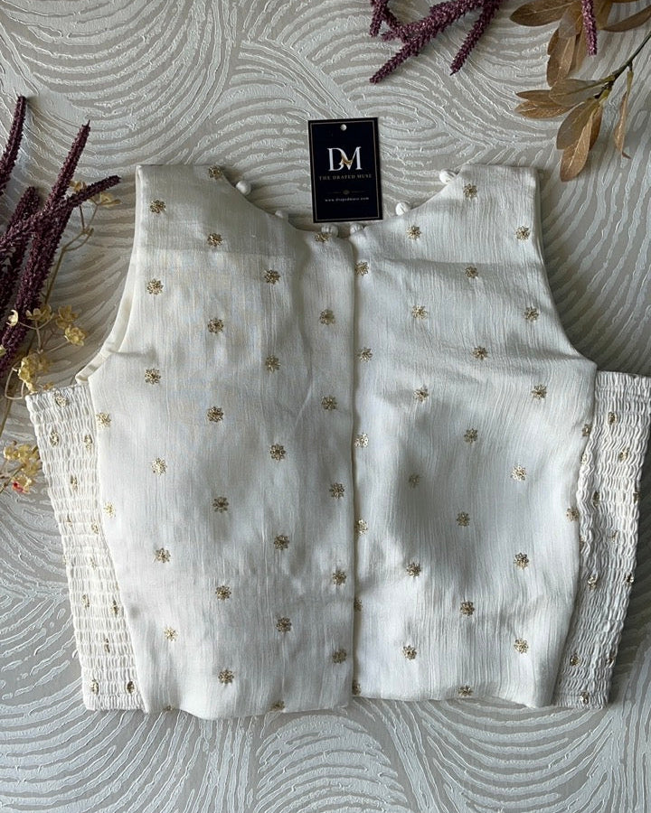 Off White Crepe Stretchable Blouse