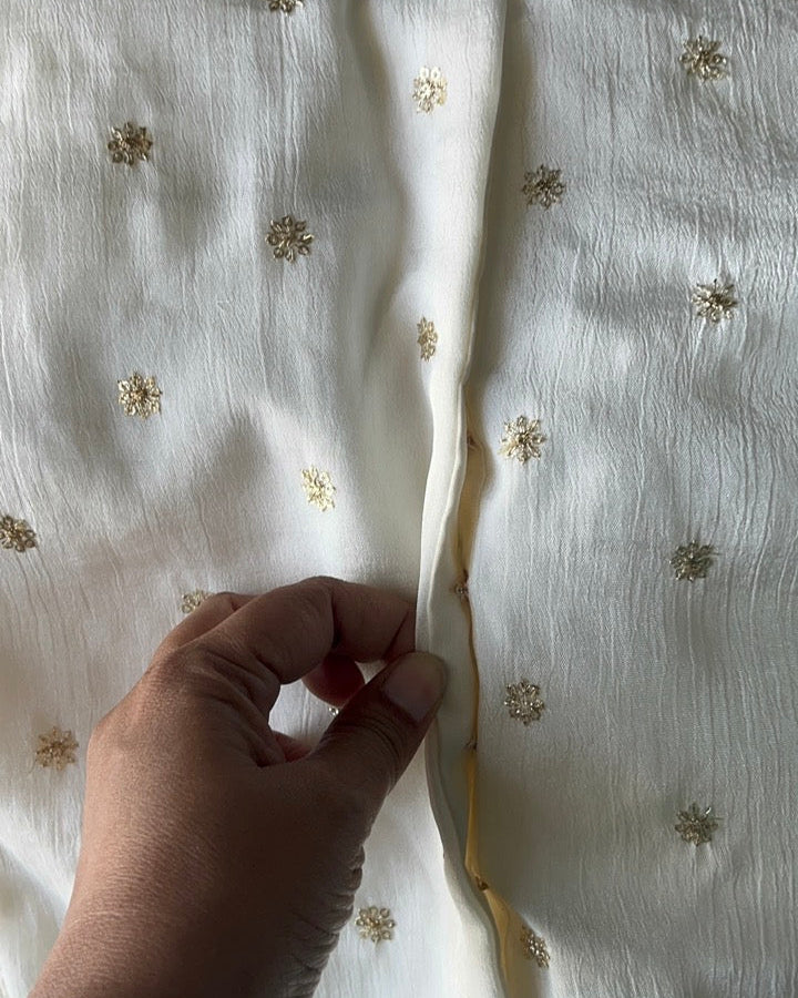 Off White Crepe Stretchable Blouse