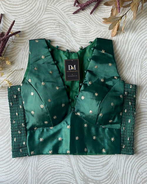 Dark Green Crepe Stretchable Blouse