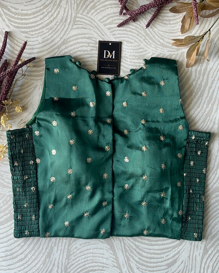 Dark Green Crepe Stretchable Blouse