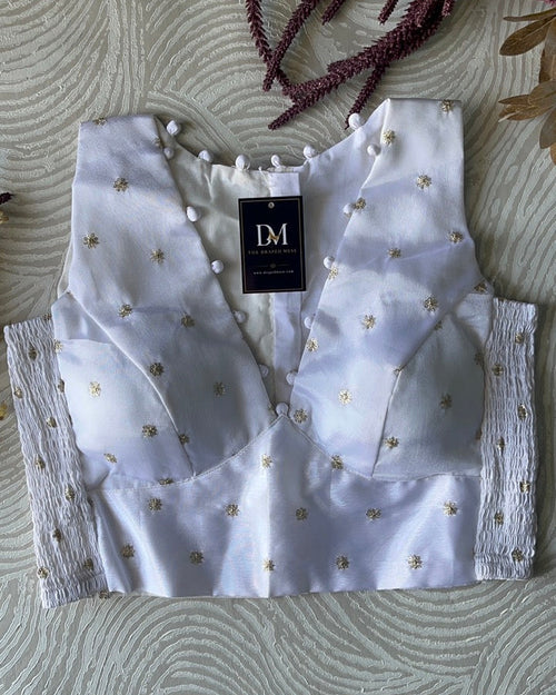 White Crepe Stretchable Blouse