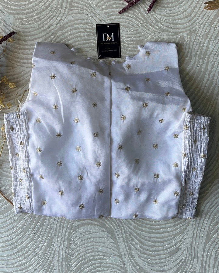 White Crepe Stretchable Blouse