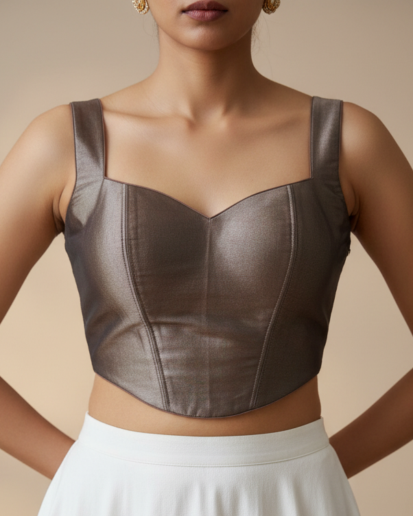 Bronze Tissue Sleeveless Corset