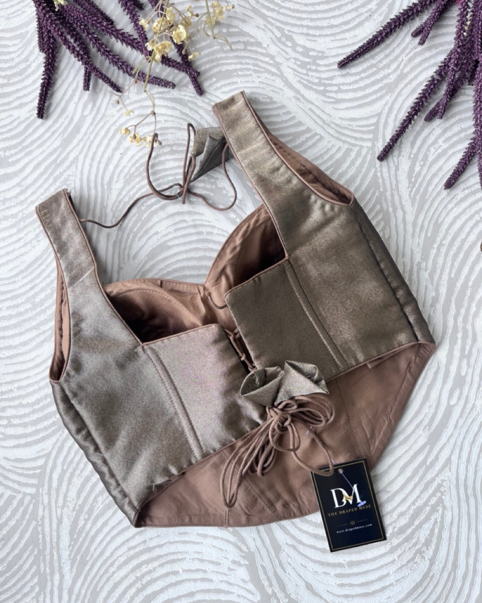 Bronze Tissue Sleeveless Corset