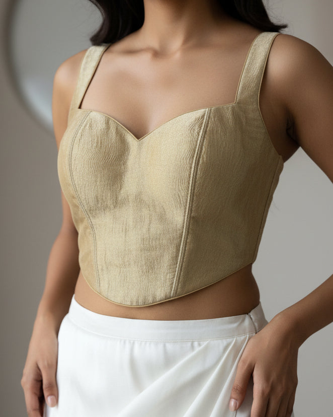 Gold Tissue Sleeveless Corset