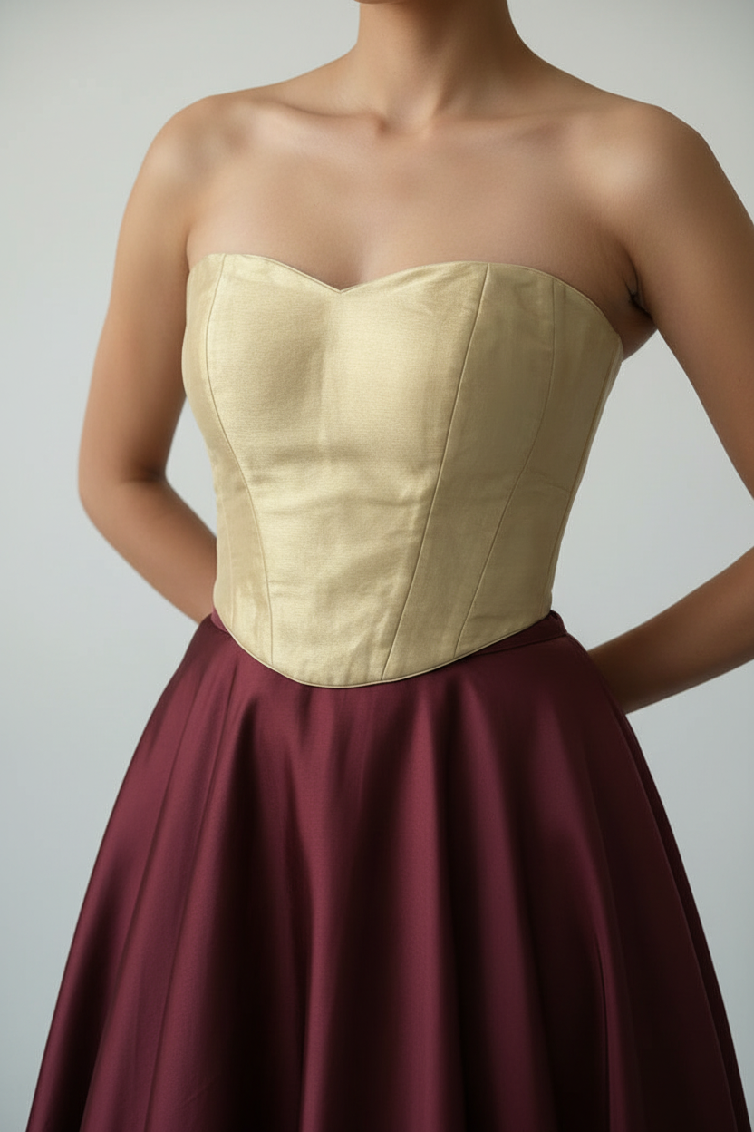 Gold Tissue Tube Corset