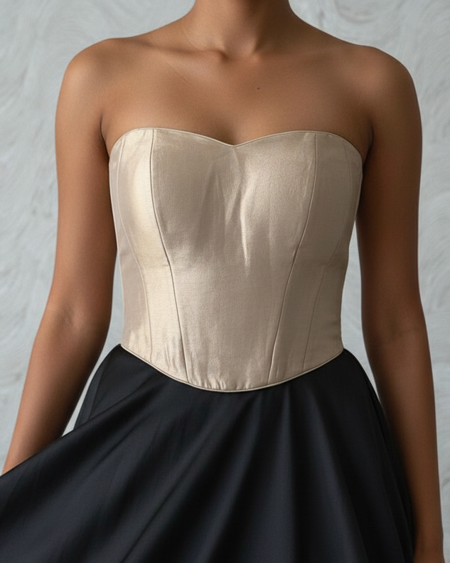 Bronze Banarasi Tube Corset