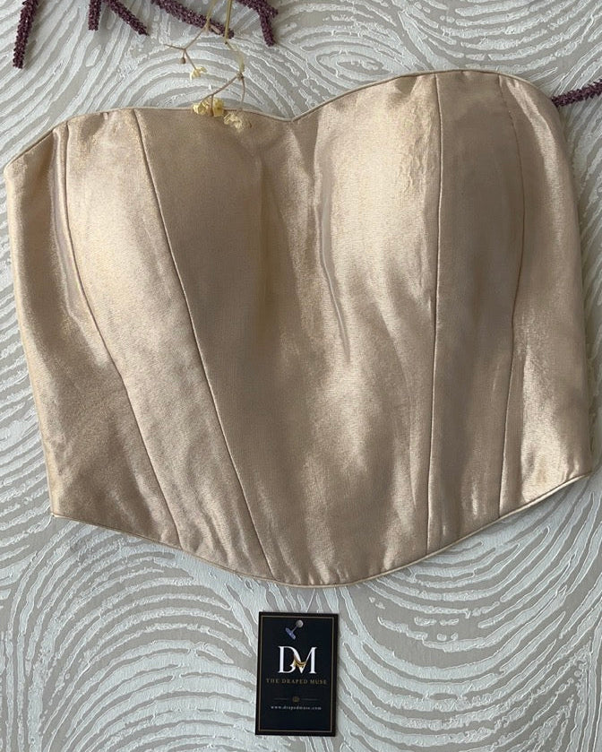 Bronze Banarasi Tube Corset