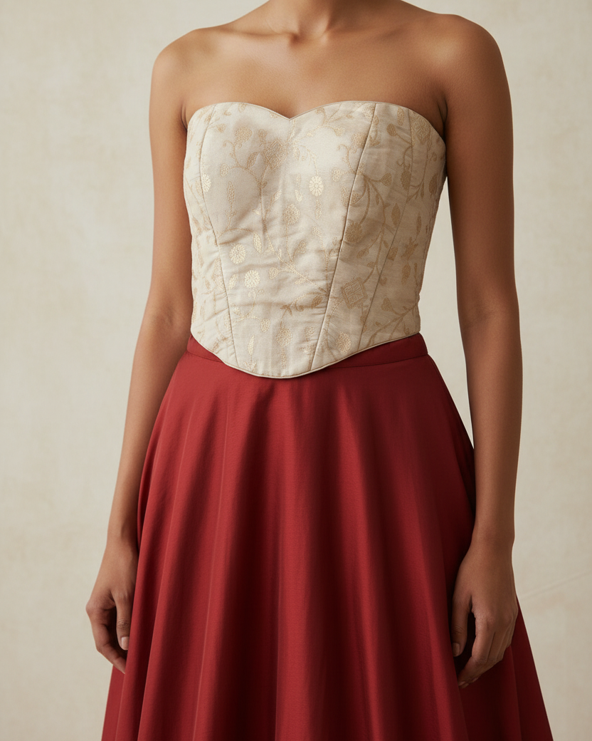 Off White Tissue Tube Corset