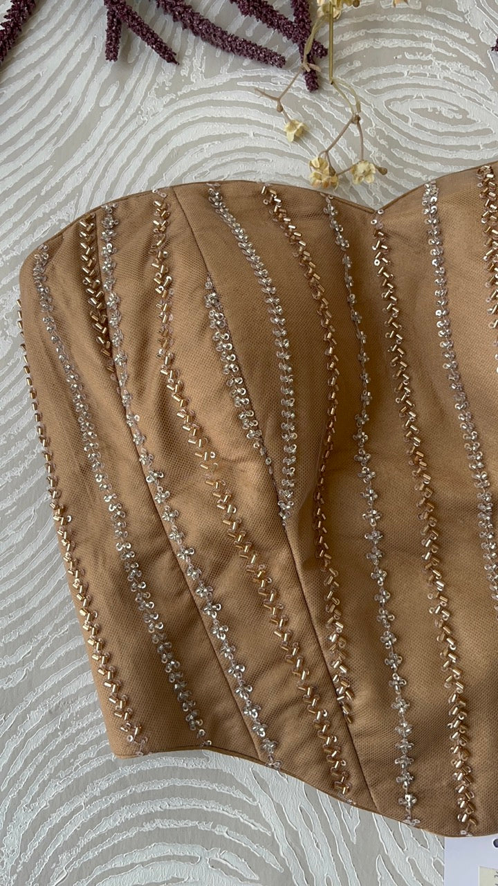 Gold Sequins Tube Corset