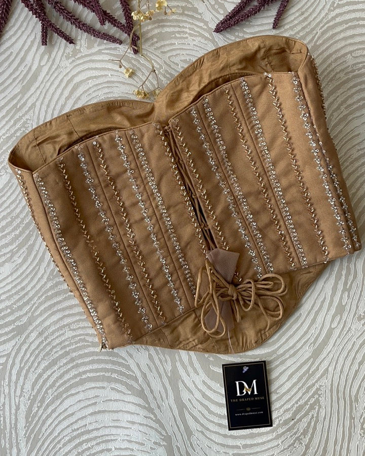 Gold Sequins Tube Corset