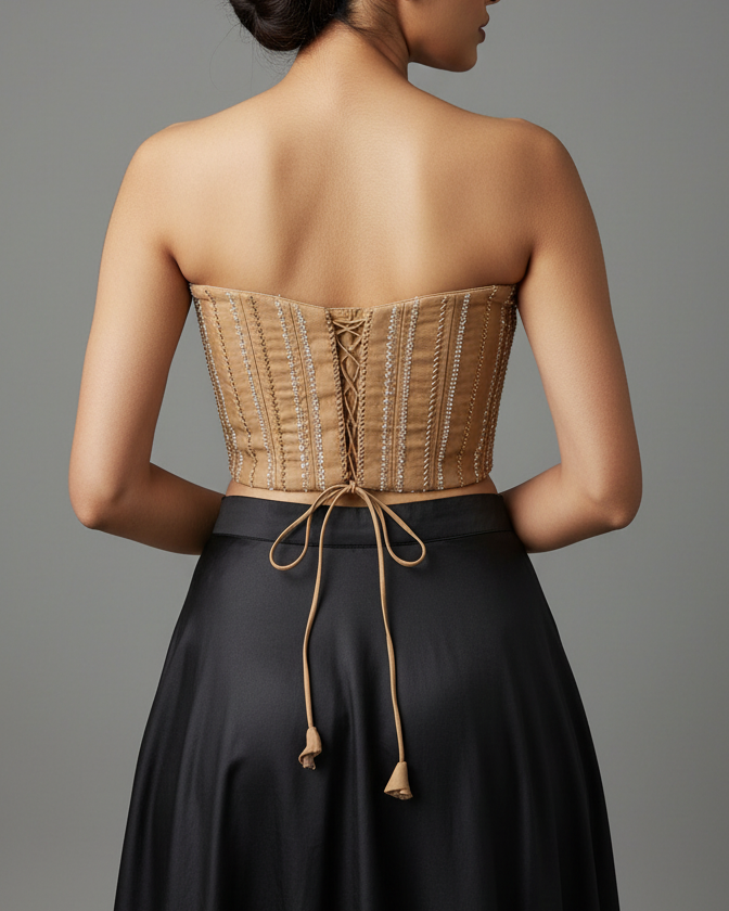 Gold Sequins Tube Corset