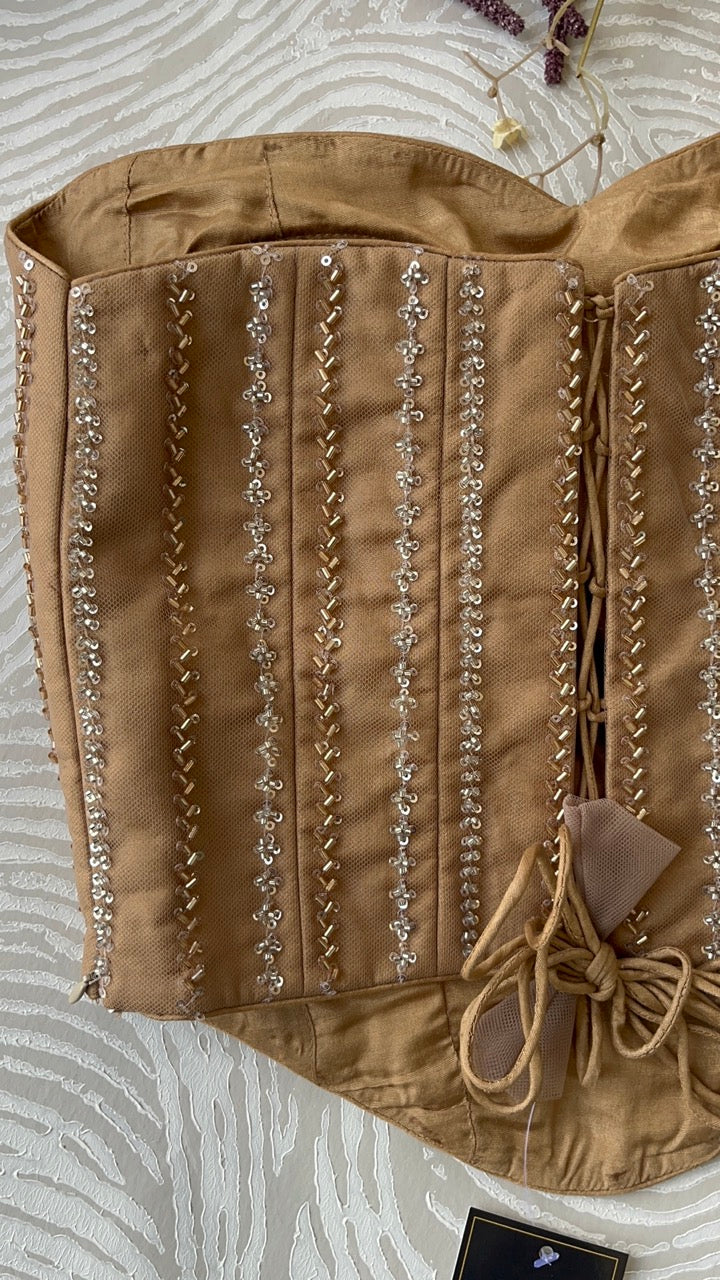 Gold Sequins Tube Corset
