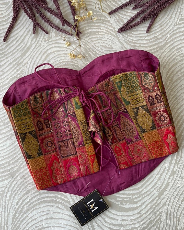 Multicolour Silk Banarasi Tube Corset