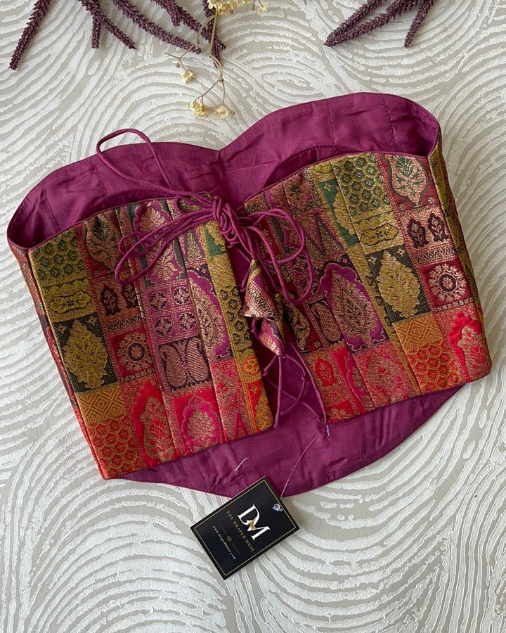 Multicolour Silk Banarasi Tube Corset