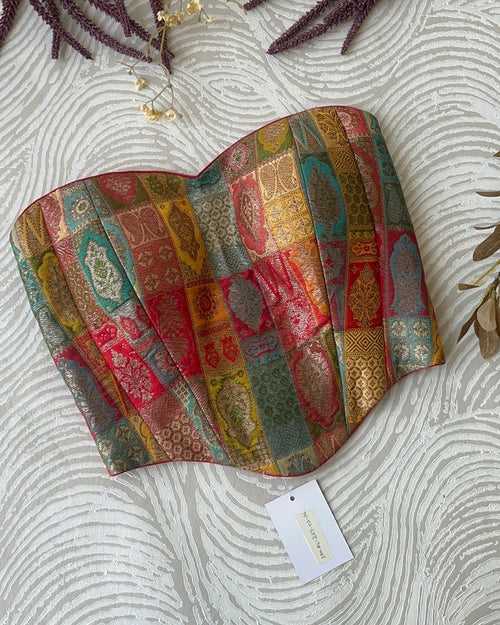 Multicolour Silk Banarasi Tube Corset