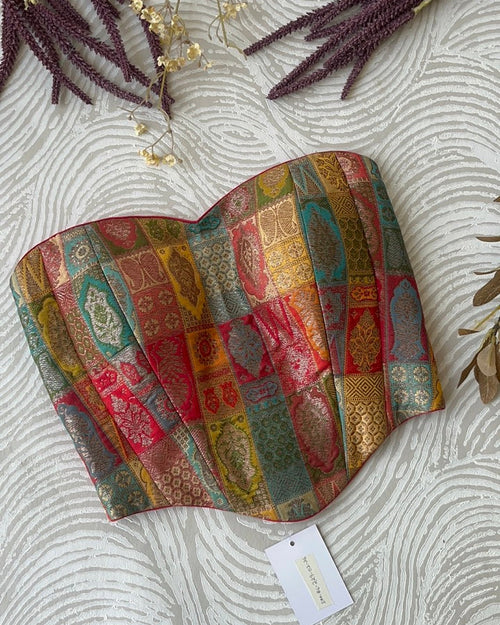 Multicolour Silk Banarasi Tube Corset