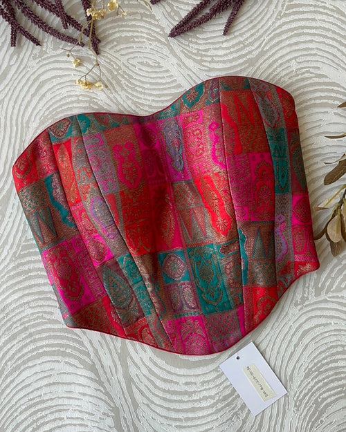 Multicolour Silk Banarasi Tube Corset