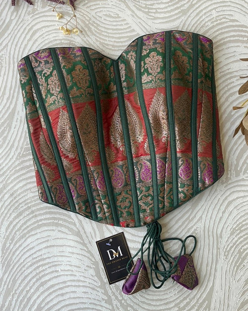 Multicolour Silk Banarasi Tube Corset