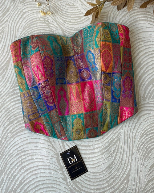 Multicolour Silk Banarasi Tube Corset