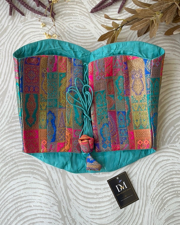 Multicolour Silk Banarasi Tube Corset