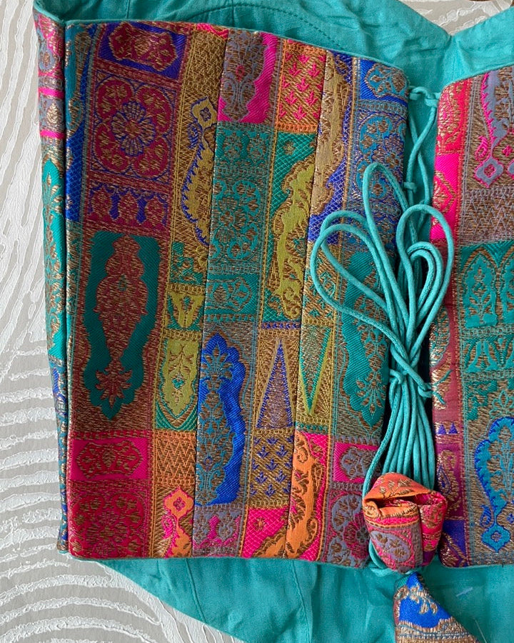Multicolour Silk Banarasi Tube Corset