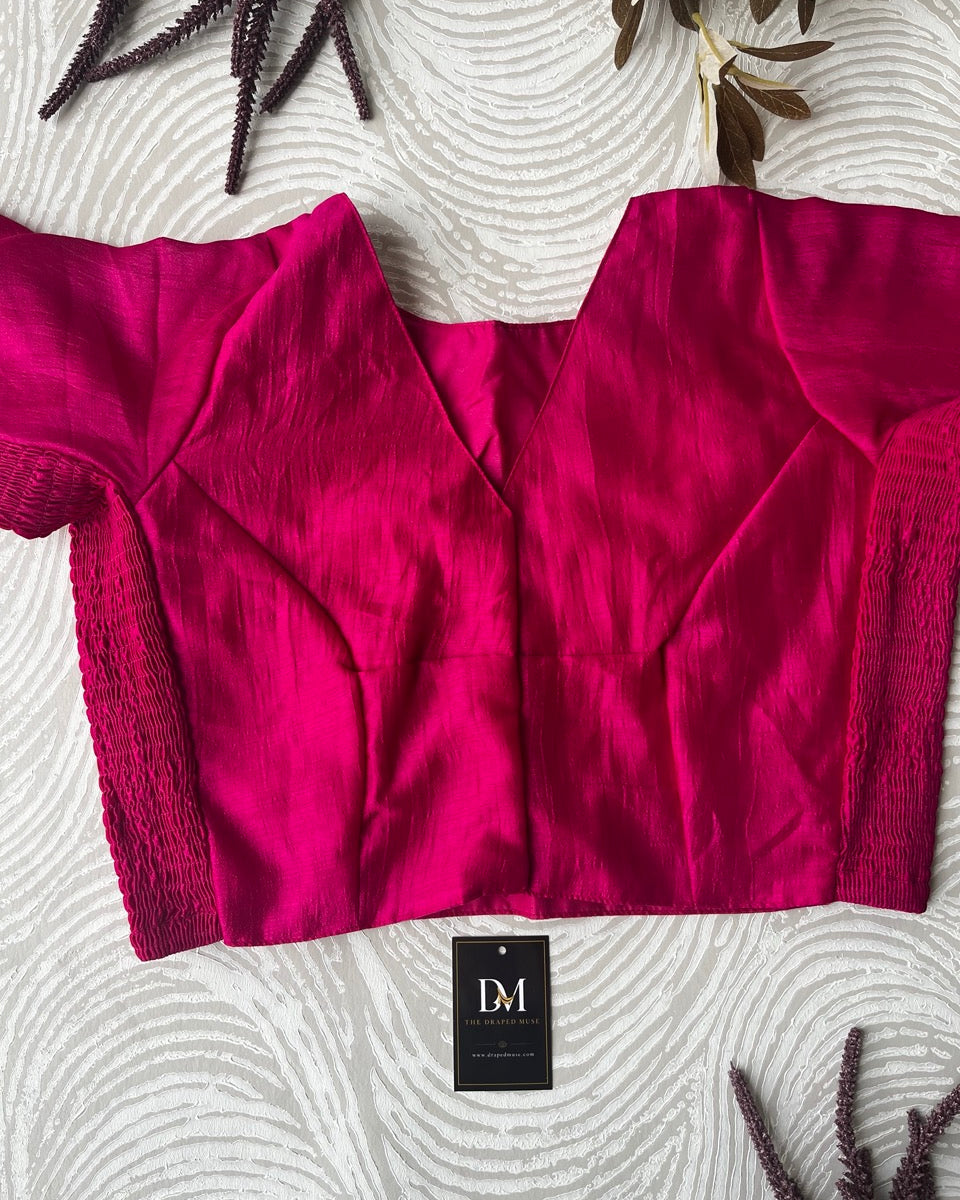 Plus Size Rani Pink Plain Stretchable Blouse
