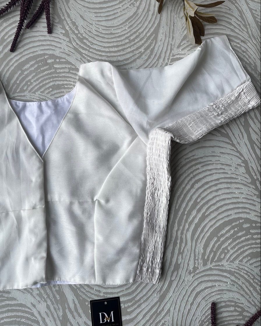 Plus Size White Plain Stretchable Blouse