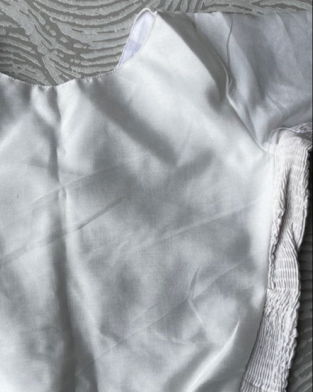 Plus Size White Plain Stretchable Blouse