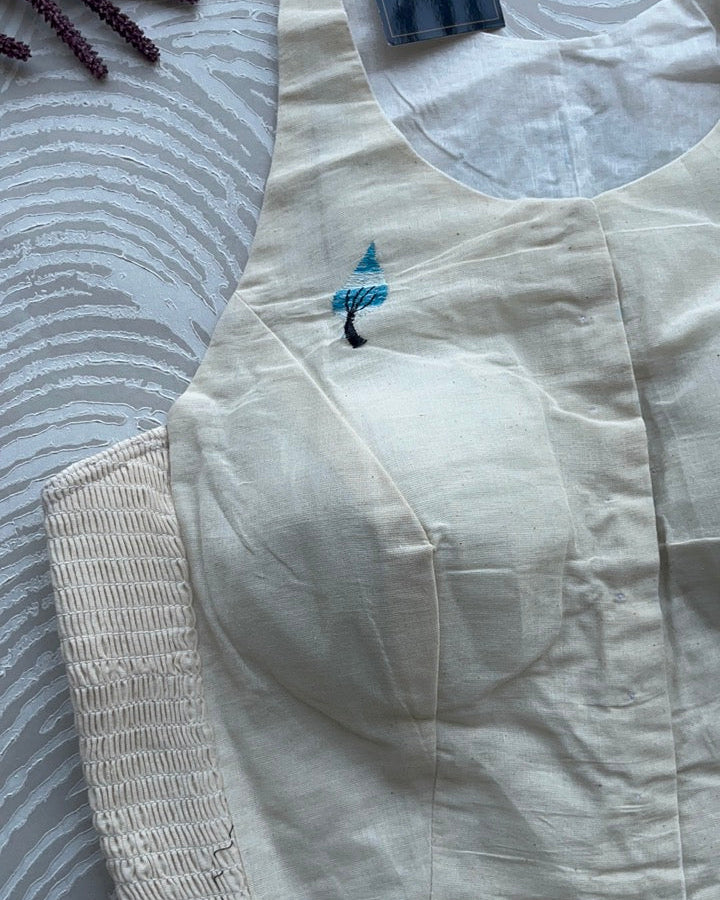 Khadi Cotton Racer Back Stretchable Blouse