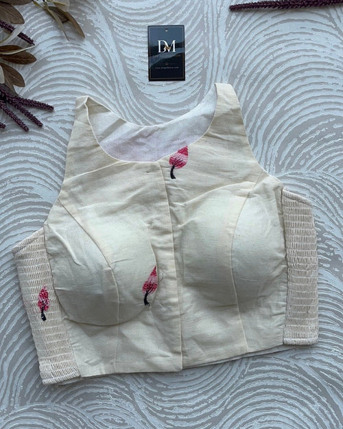 Khadi Cotton Racer Back Stretchable Blouse