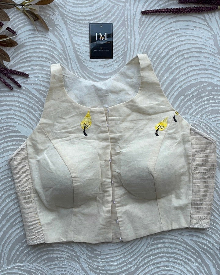 Khadi Cotton Racer Back Stretchable Blouse