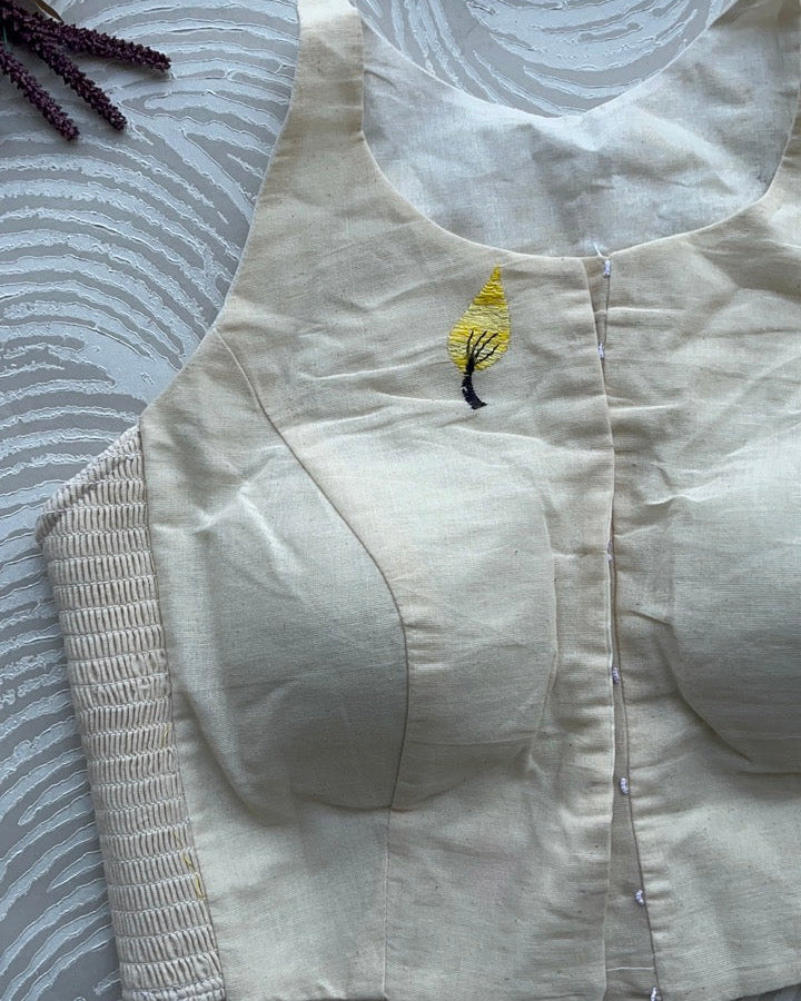 Khadi Cotton Racer Back Stretchable Blouse