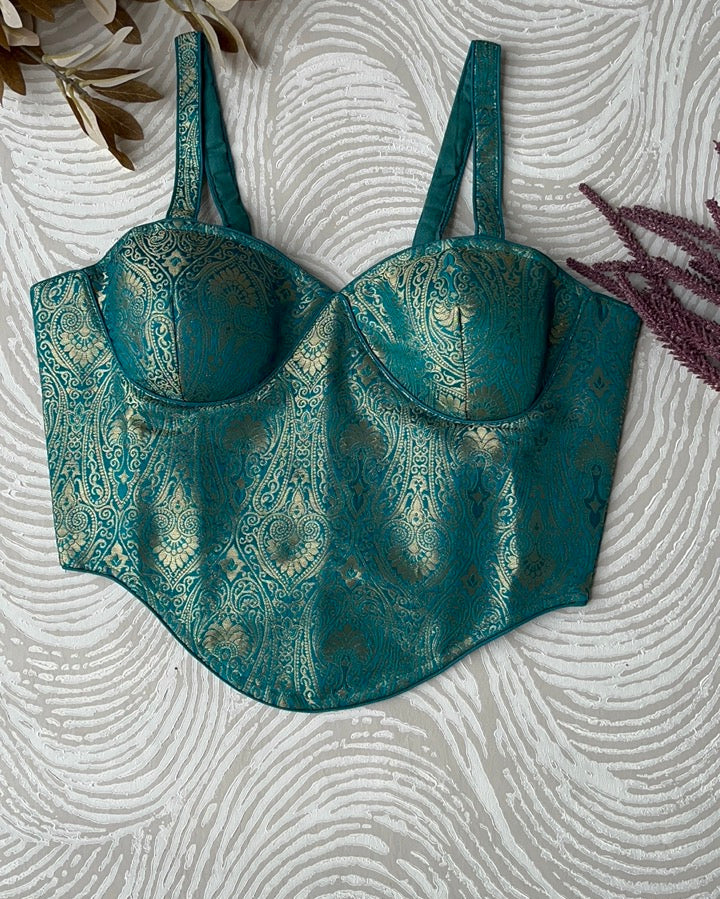 Brocade Corset Blue
